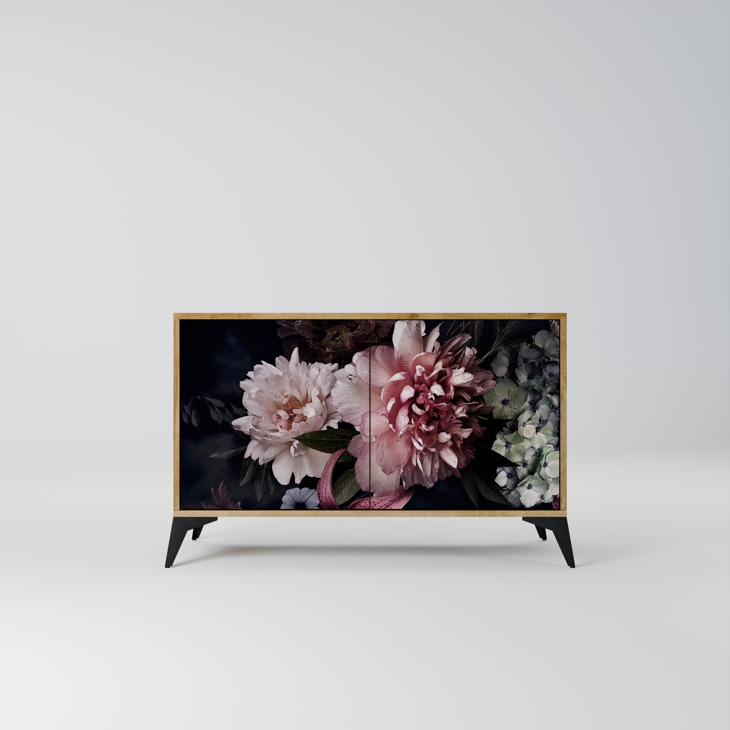 PURE BLOSSOM 2-dörrars skänk i ekeffekt