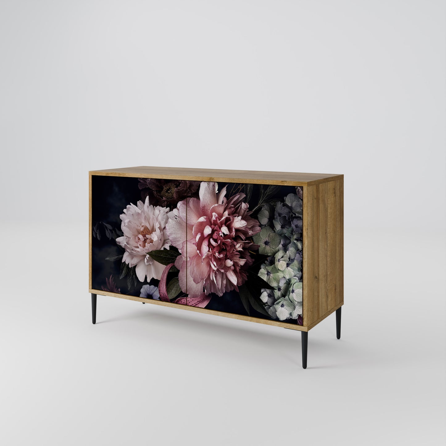 PURE BLOSSOM 2-dörrars skänk i ekeffekt