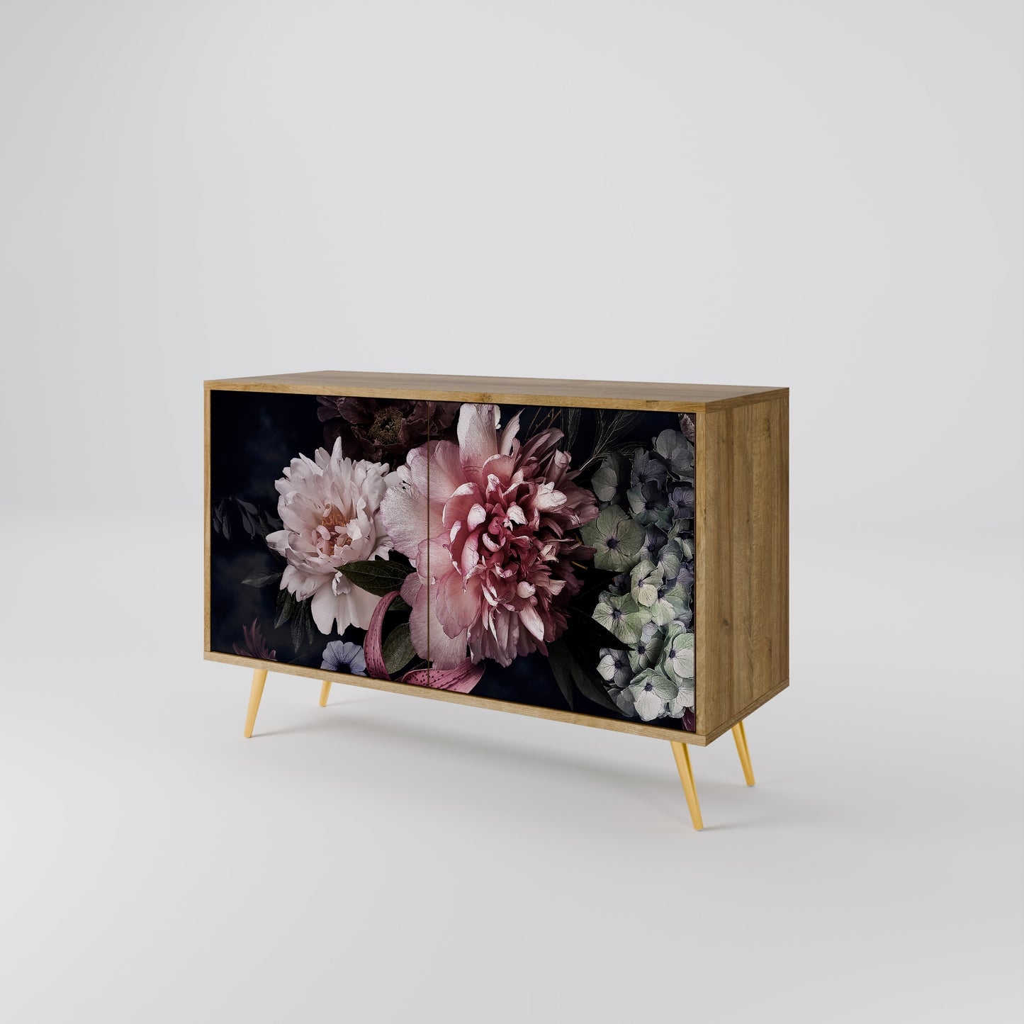 PURE BLOSSOM 2-dörrars skänk i ekeffekt