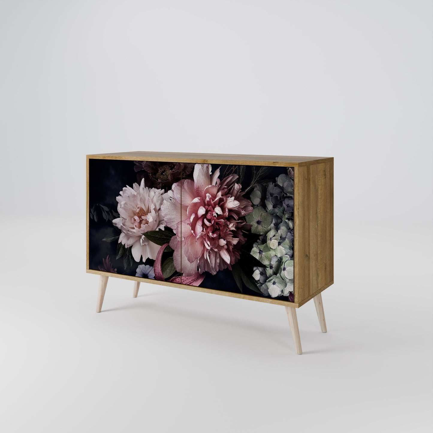 PURE BLOSSOM 2-dörrars skänk i ekeffekt