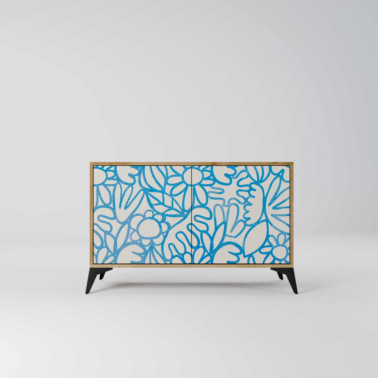 BLOOMY MORNING 2-Door Sideboard in Oak Effect