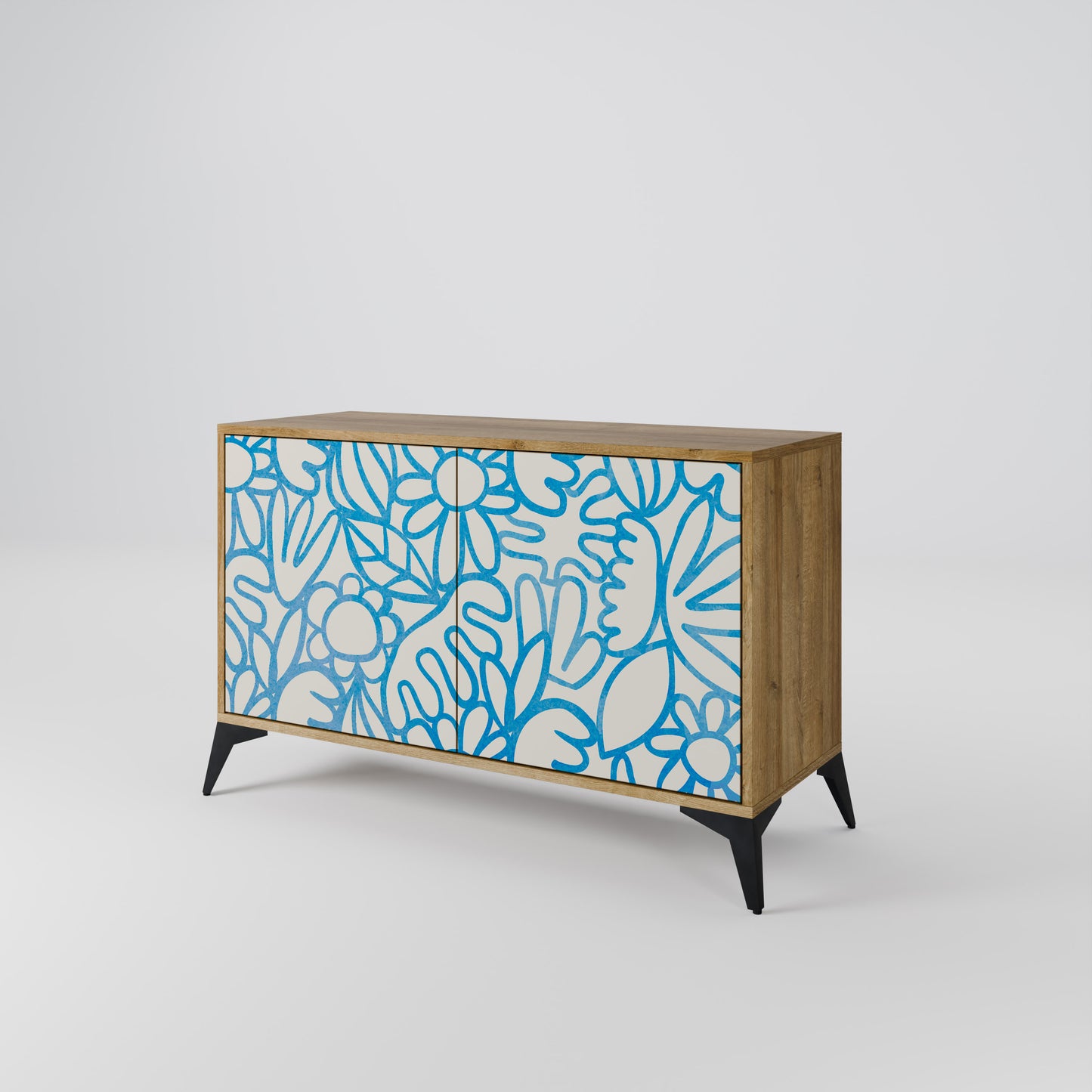 BLOOMY MORNING 2-Door Sideboard in Oak Effect
