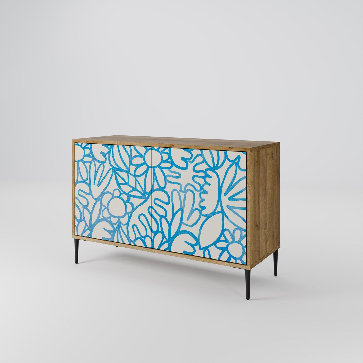 BLOOMY MORNING 2-Door Sideboard in Oak Effect