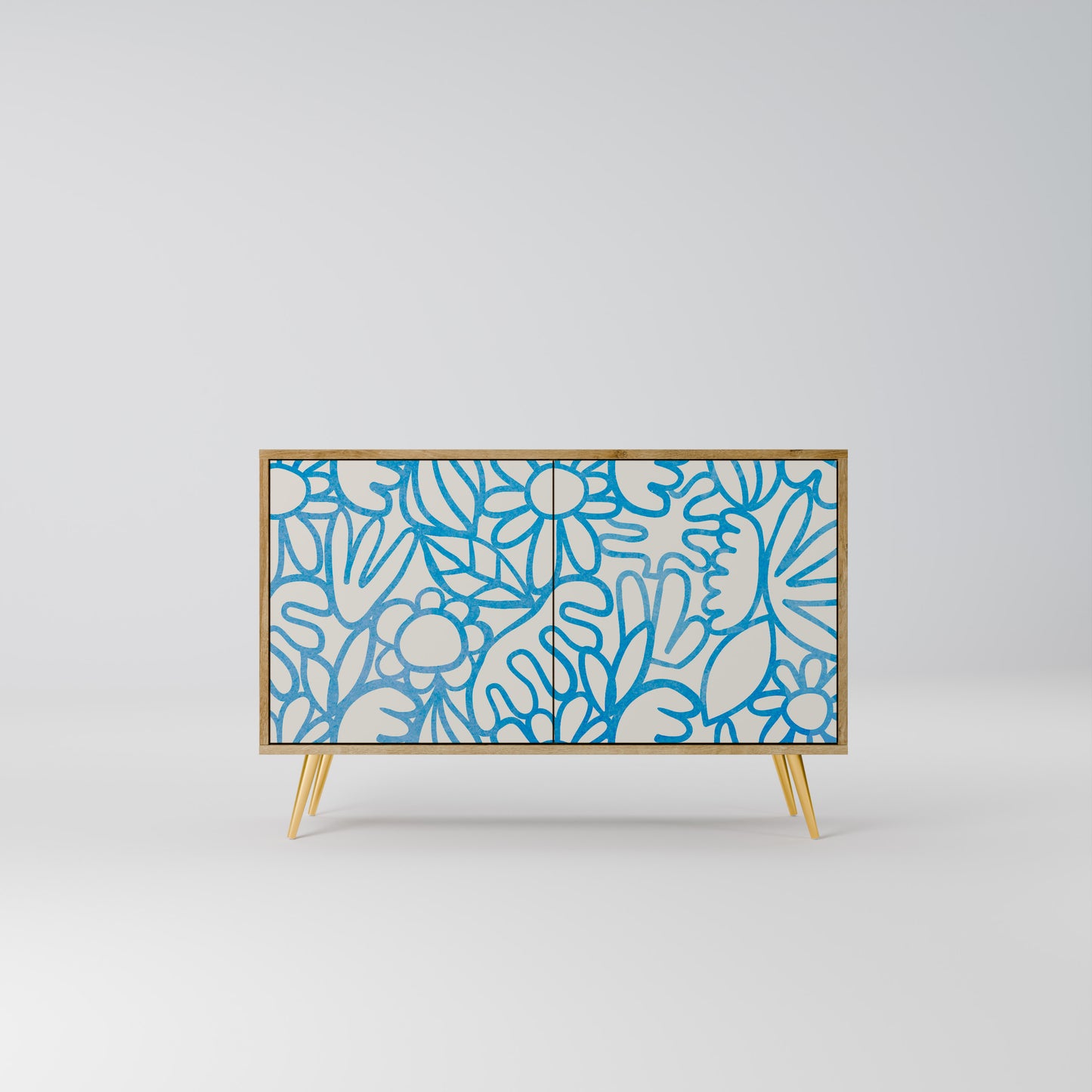 BLOOMY MORNING 2-Door Sideboard in Oak Effect