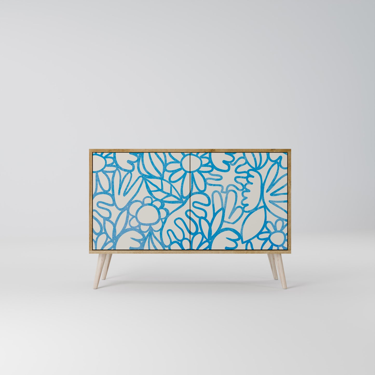 BLOOMY MORNING 2-Door Sideboard in Oak Effect