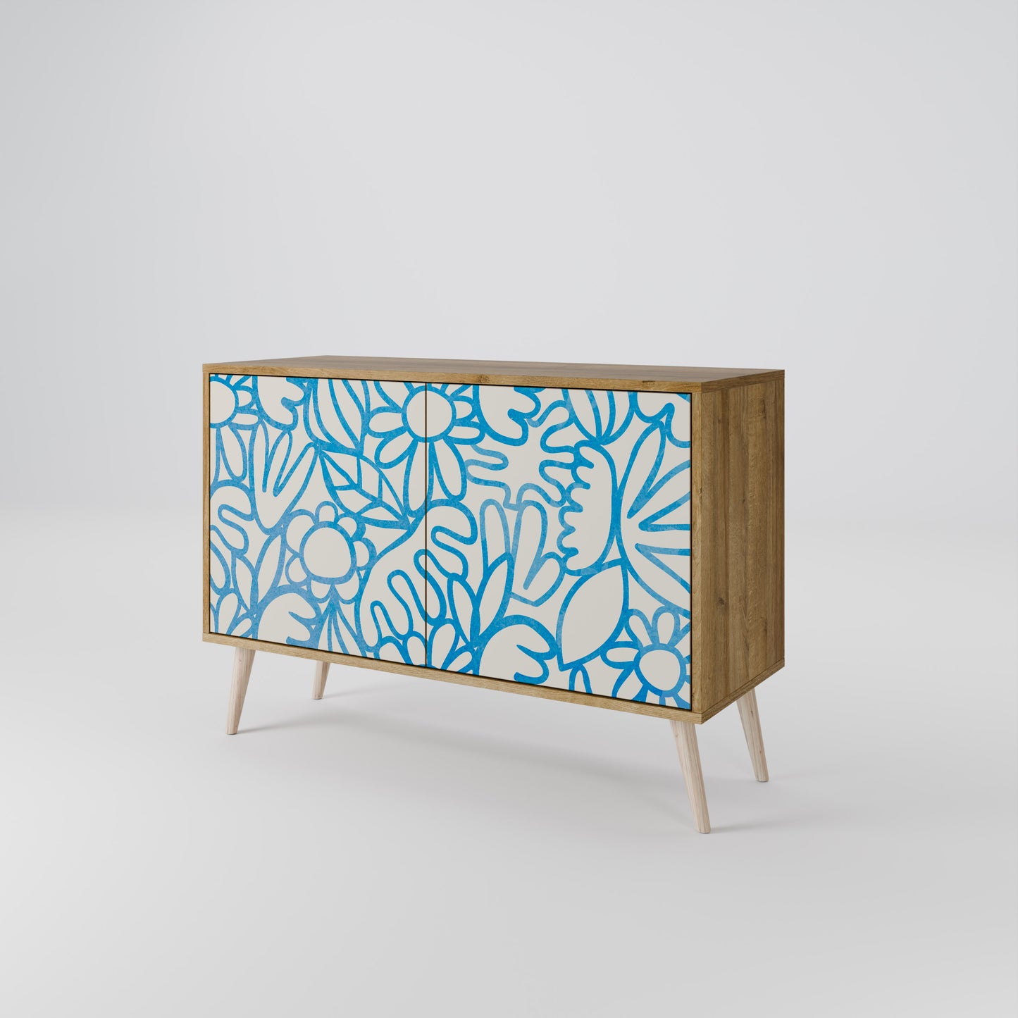BLOOMY MORNING 2-Door Sideboard in Oak Effect