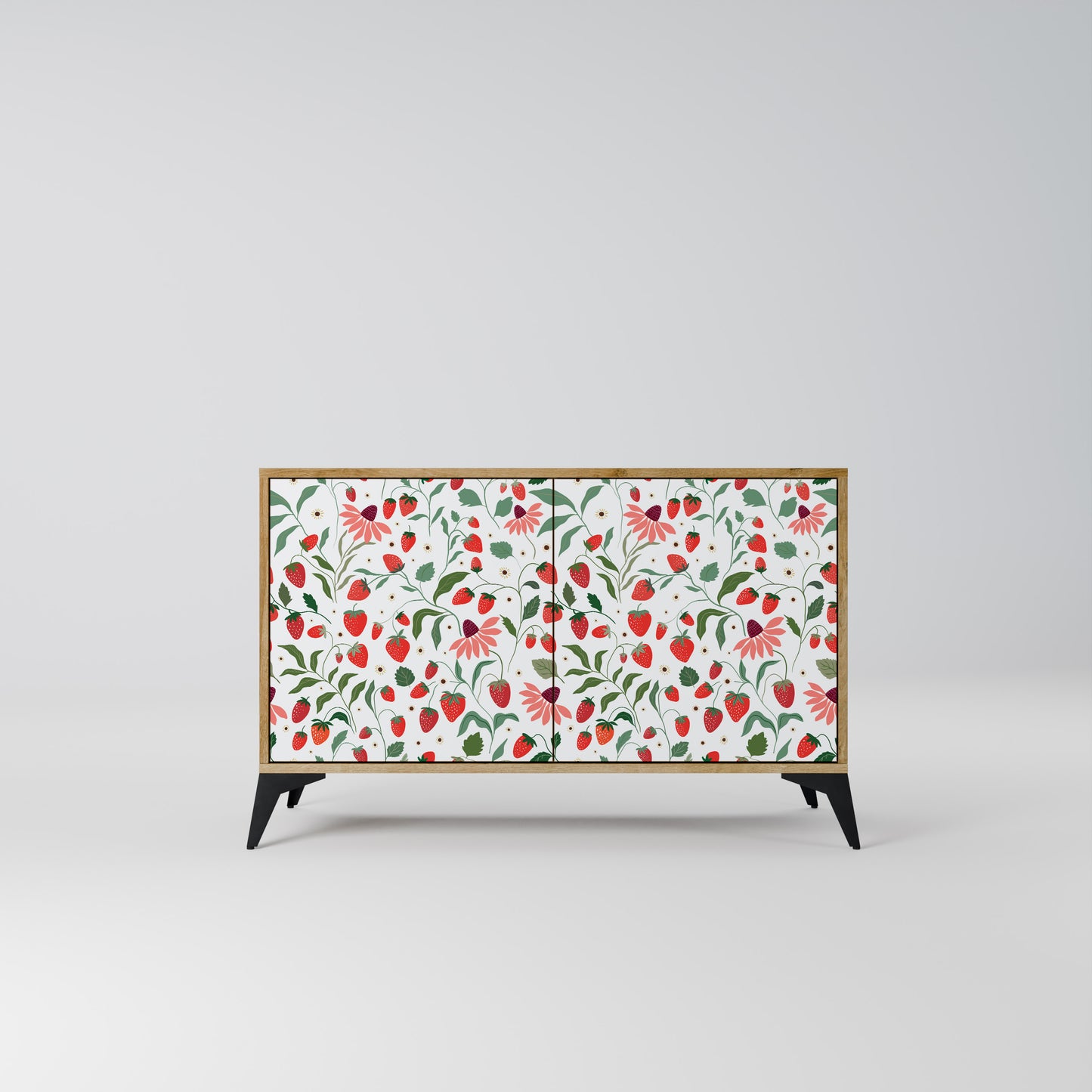 FLOWERS AND STRAWBERRIES 2-Door Sideboard in Oak Effect
