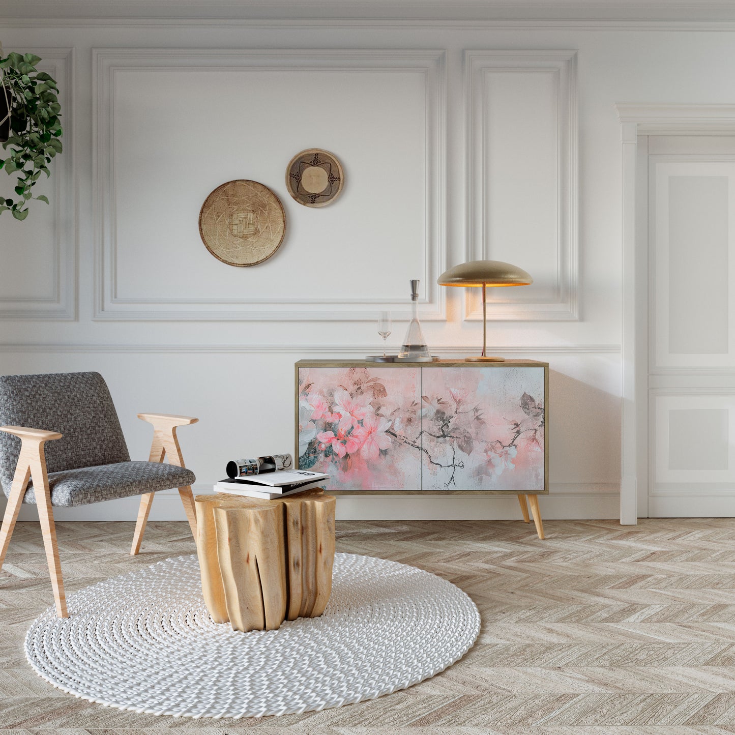 CHERRY BLOSSOM 2-Door Sideboard in Oak Effect
