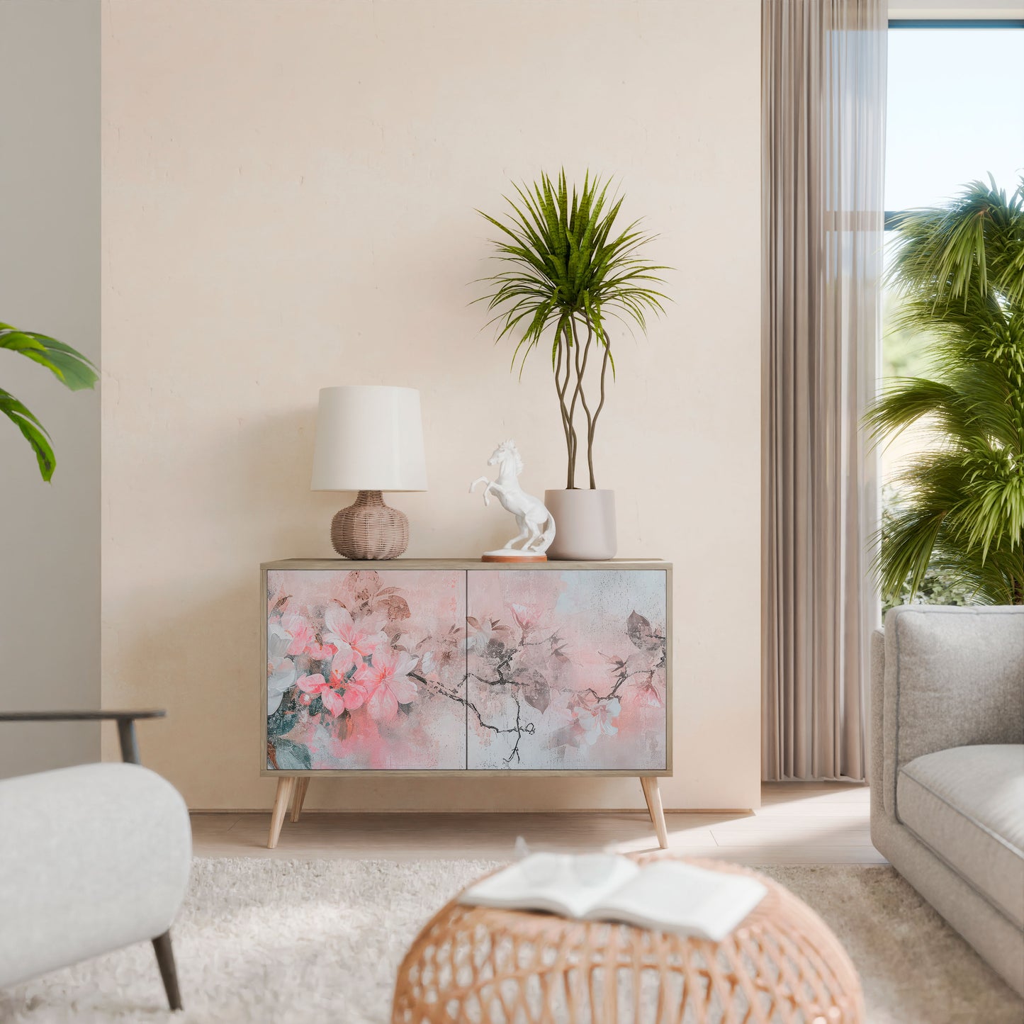 CHERRY BLOSSOM 2-Door Sideboard in Oak Effect