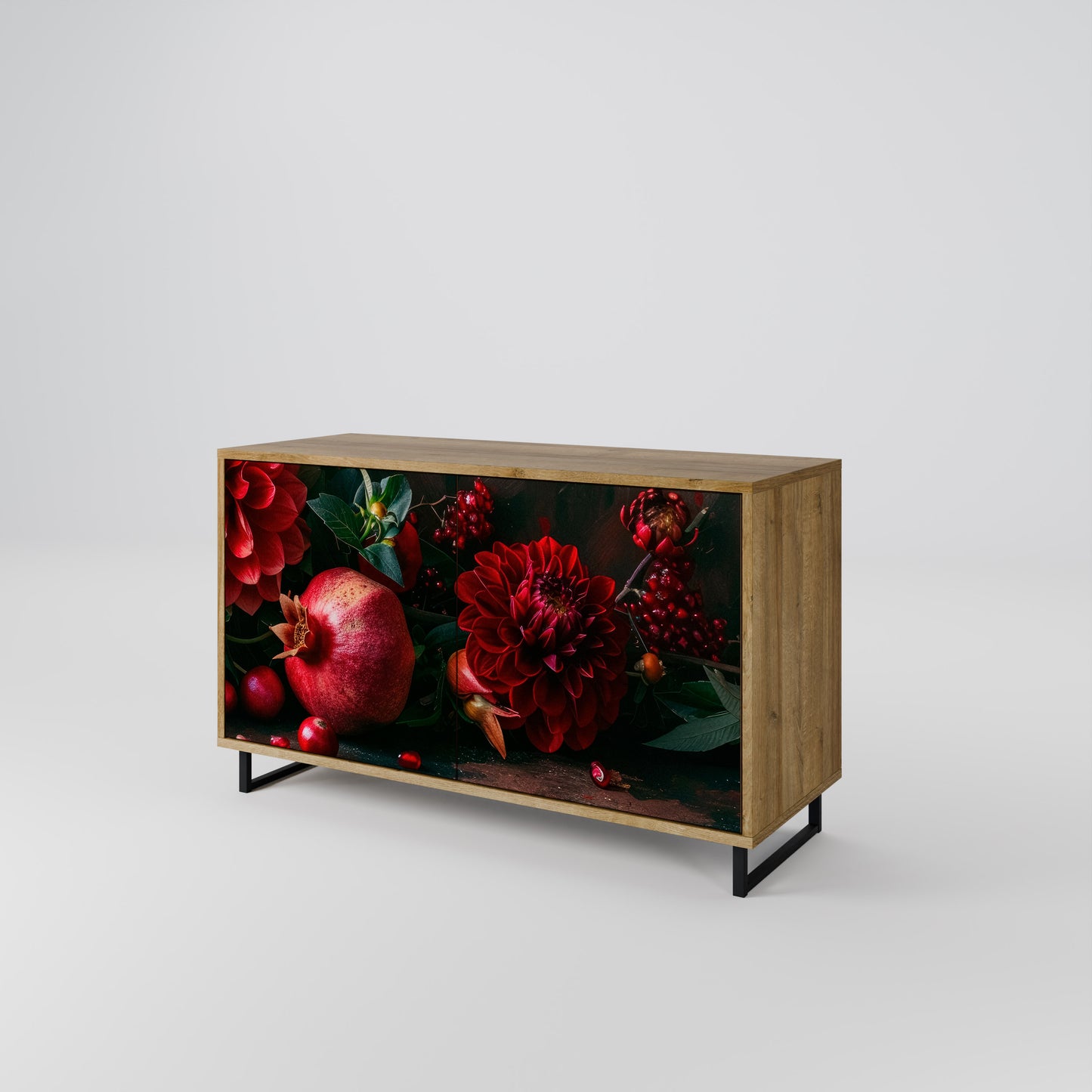 DAHLIAS AND POMEGRANATES 2-Door Sideboard in Oak Effect