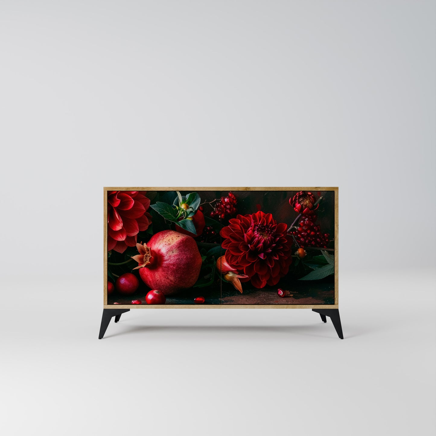 DAHLIAS AND POMEGRANATES 2-Door Sideboard in Oak Effect