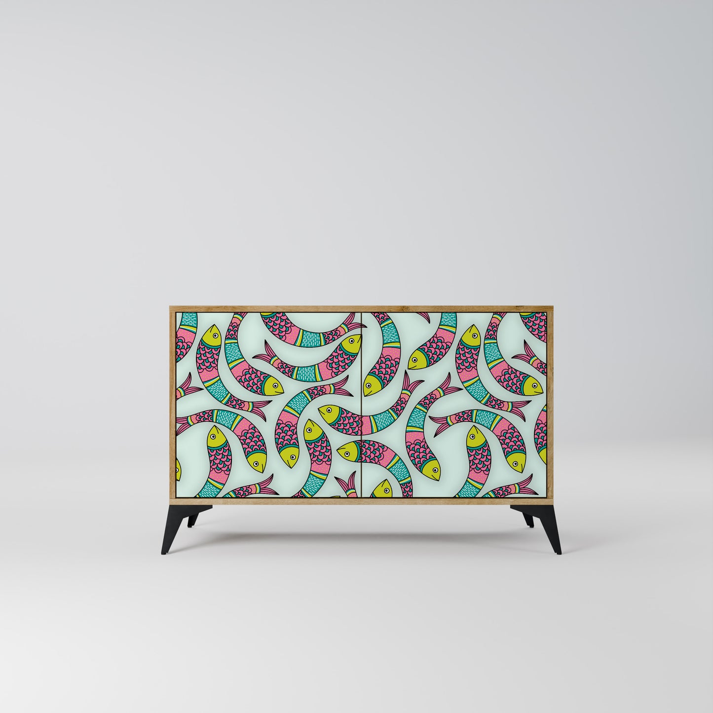 INDIAN FISH 2-Door Sideboard in Oak Effect