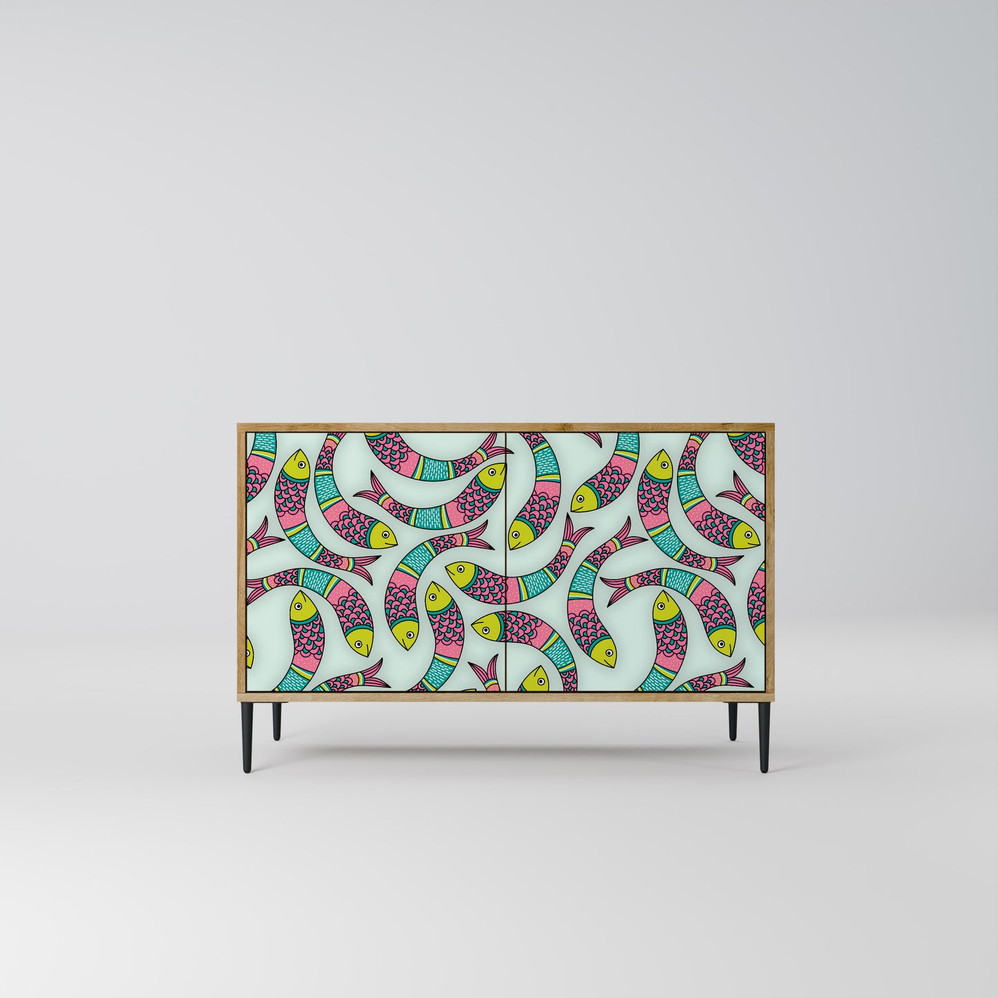 INDIAN FISH 2-Door Sideboard in Oak Effect