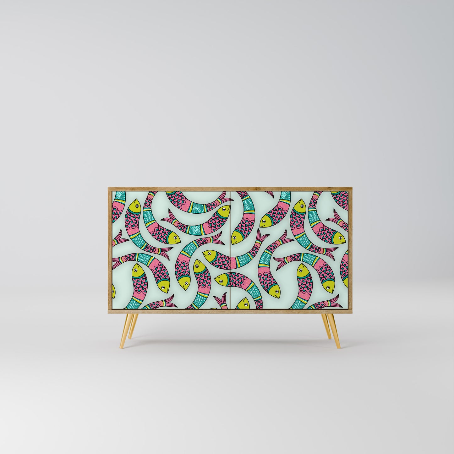 INDIAN FISH 2-Door Sideboard in Oak Effect