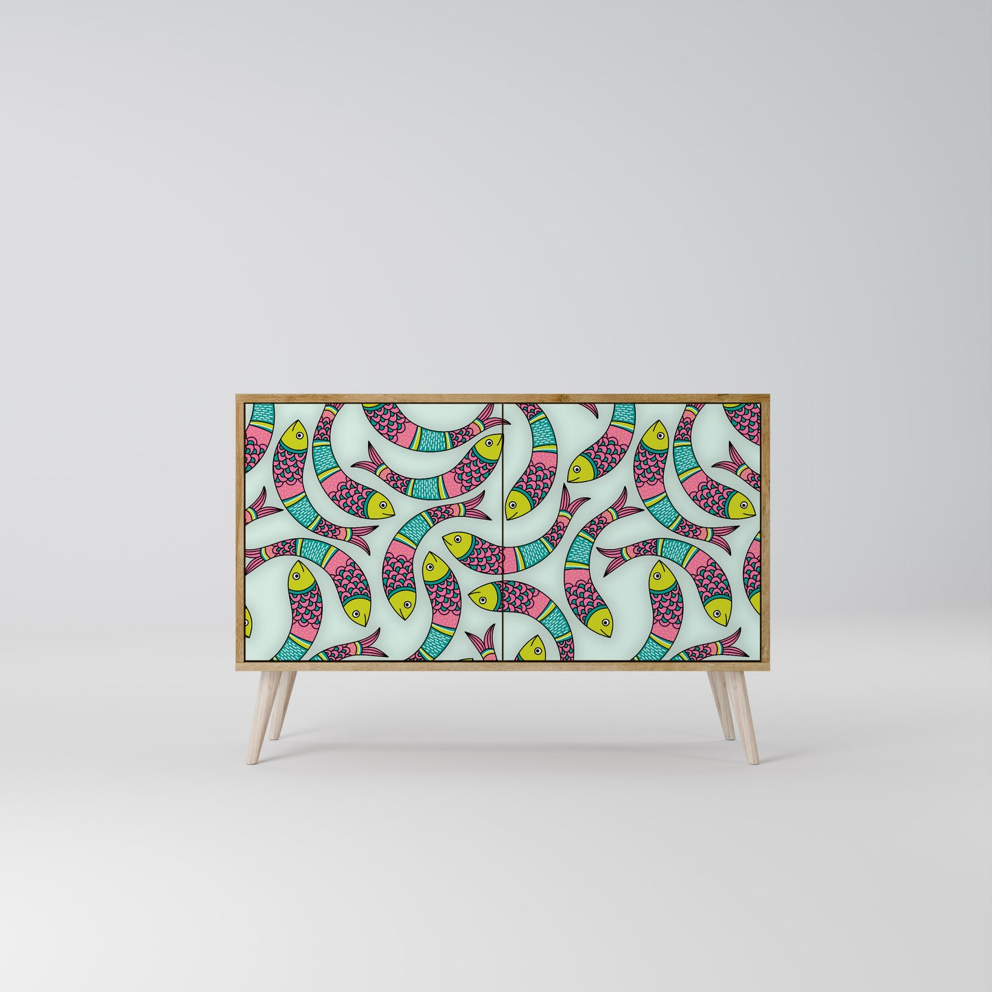 INDIAN FISH 2-Door Sideboard in Oak Effect