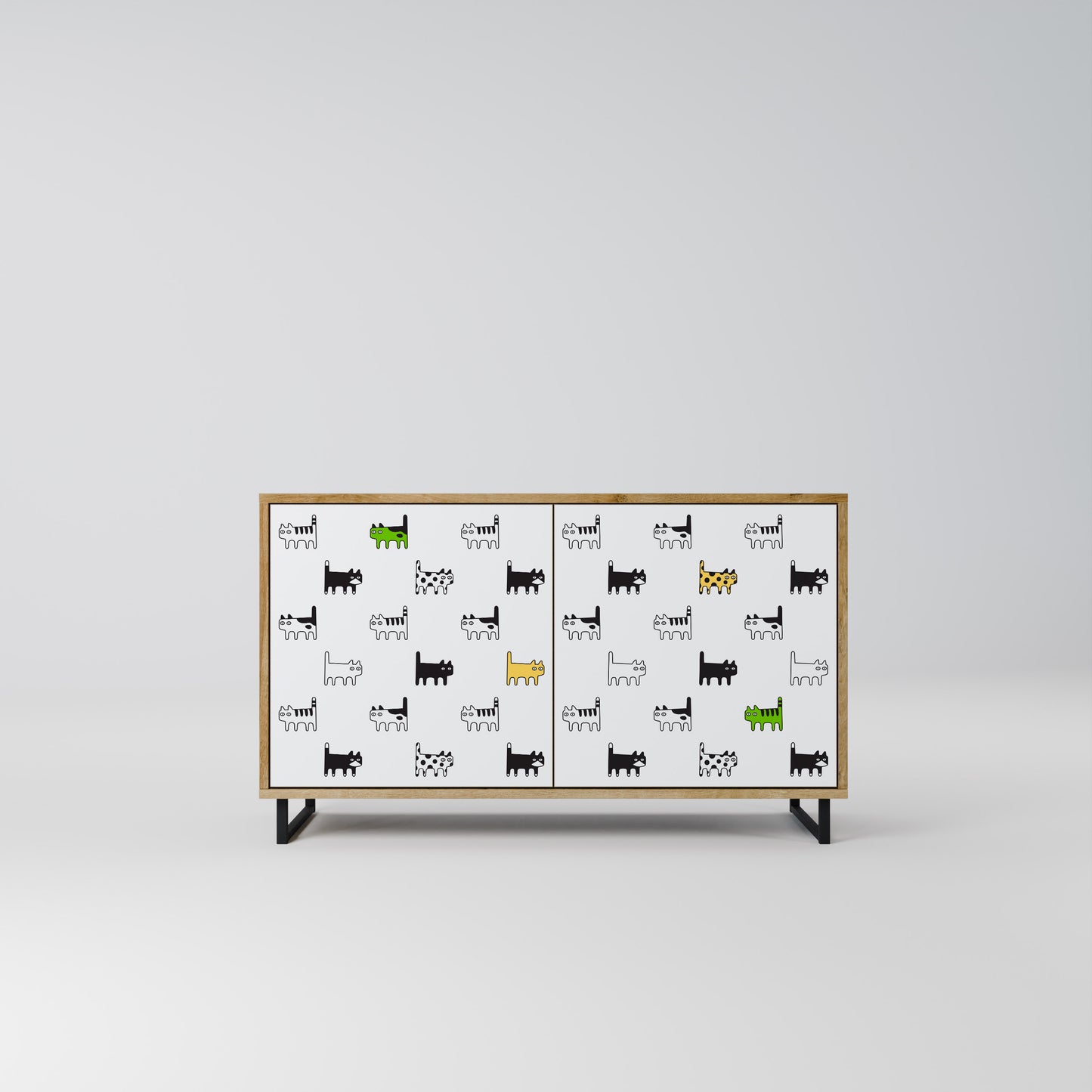 CATS COMPILATION 2-Door Sideboard in Oak Effect
