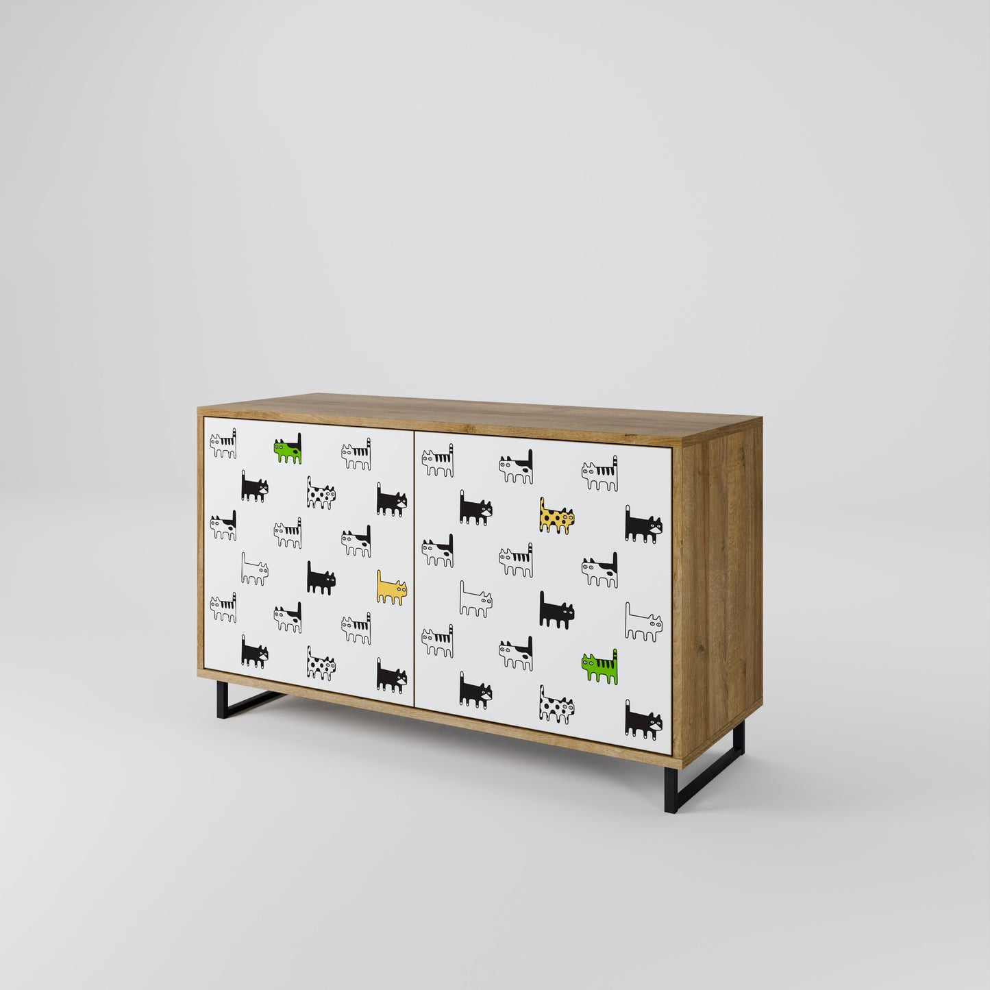 CATS COMPILATION 2-Door Sideboard in Oak Effect
