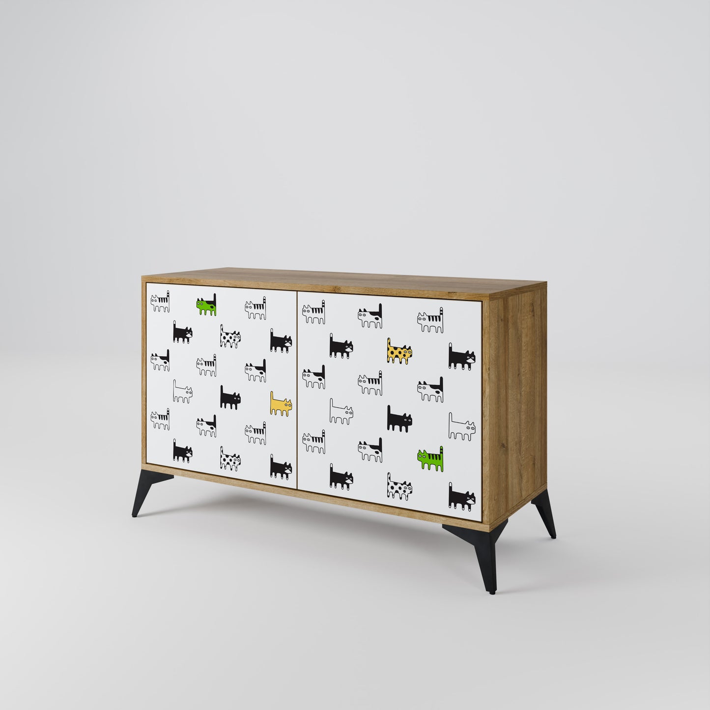 CATS COMPILATION 2-Door Sideboard in Oak Effect