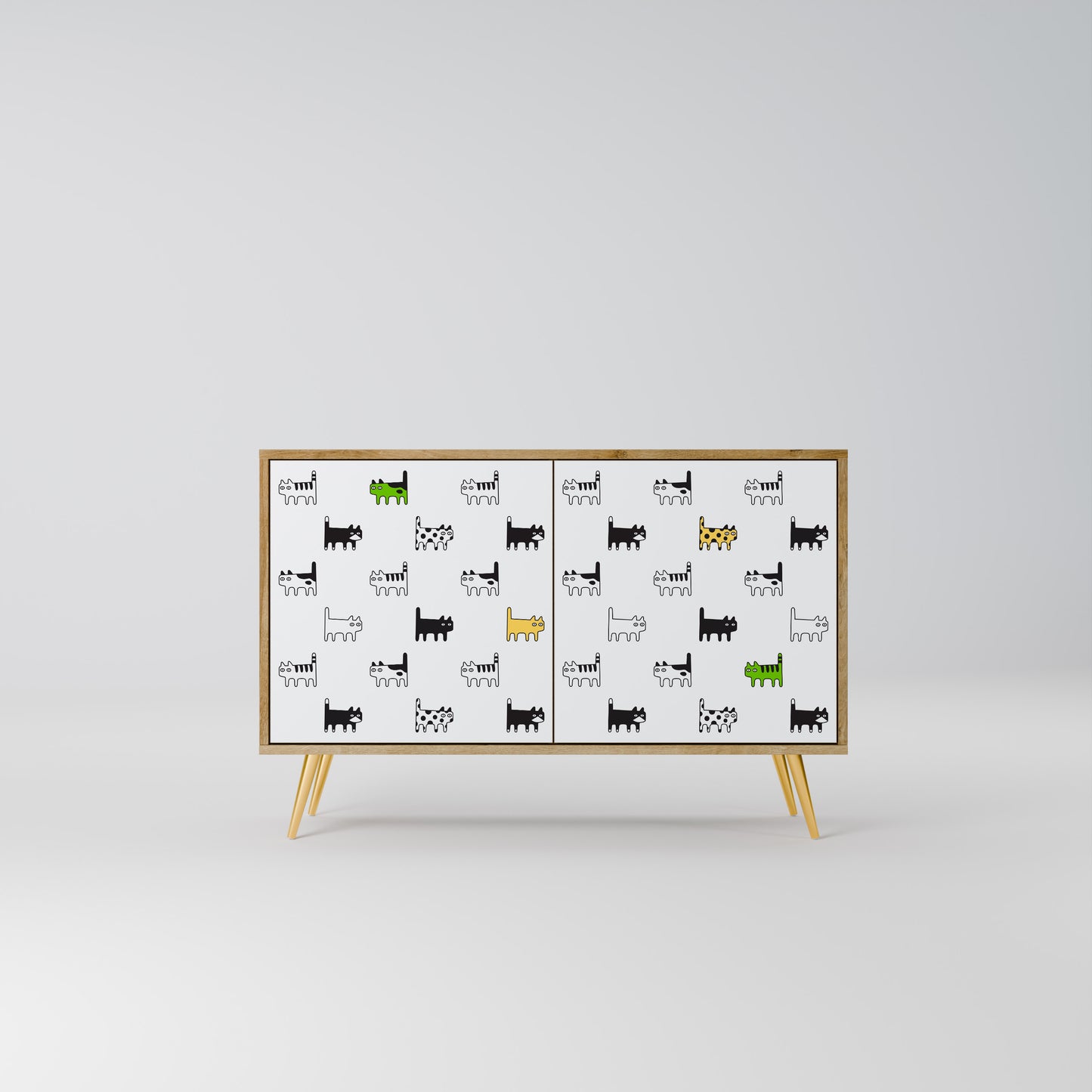 CATS COMPILATION 2-Door Sideboard in Oak Effect