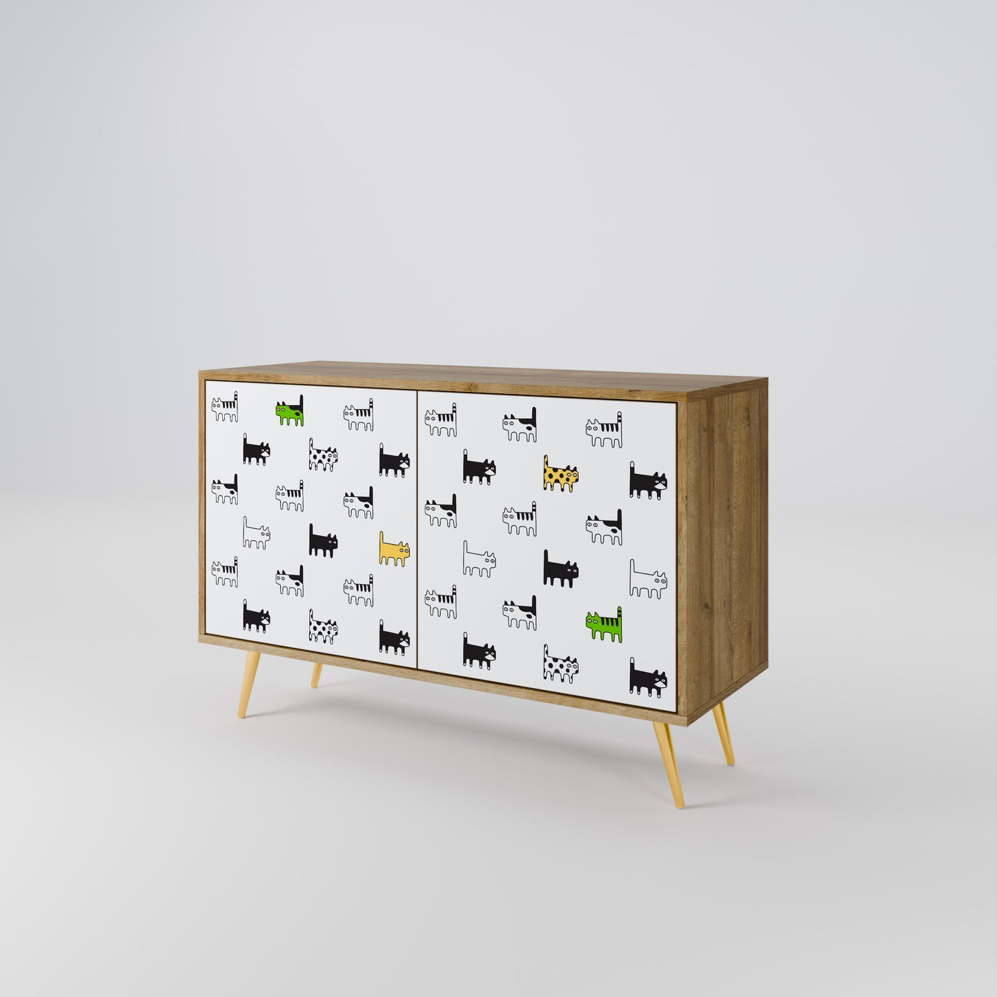 CATS COMPILATION 2-Door Sideboard in Oak Effect