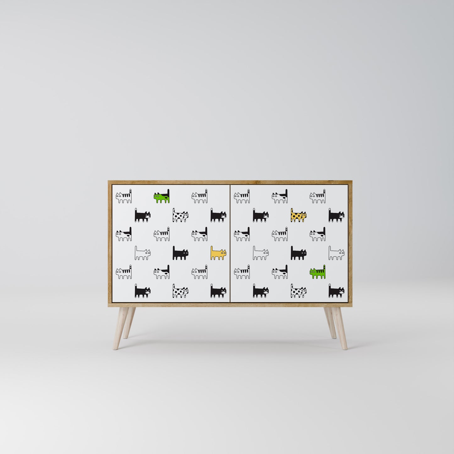 CATS COMPILATION 2-Door Sideboard in Oak Effect