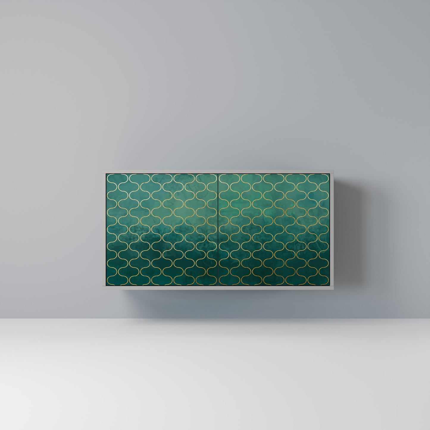 TESSELATED GREENRY 2-dörrars skänk i grå finish