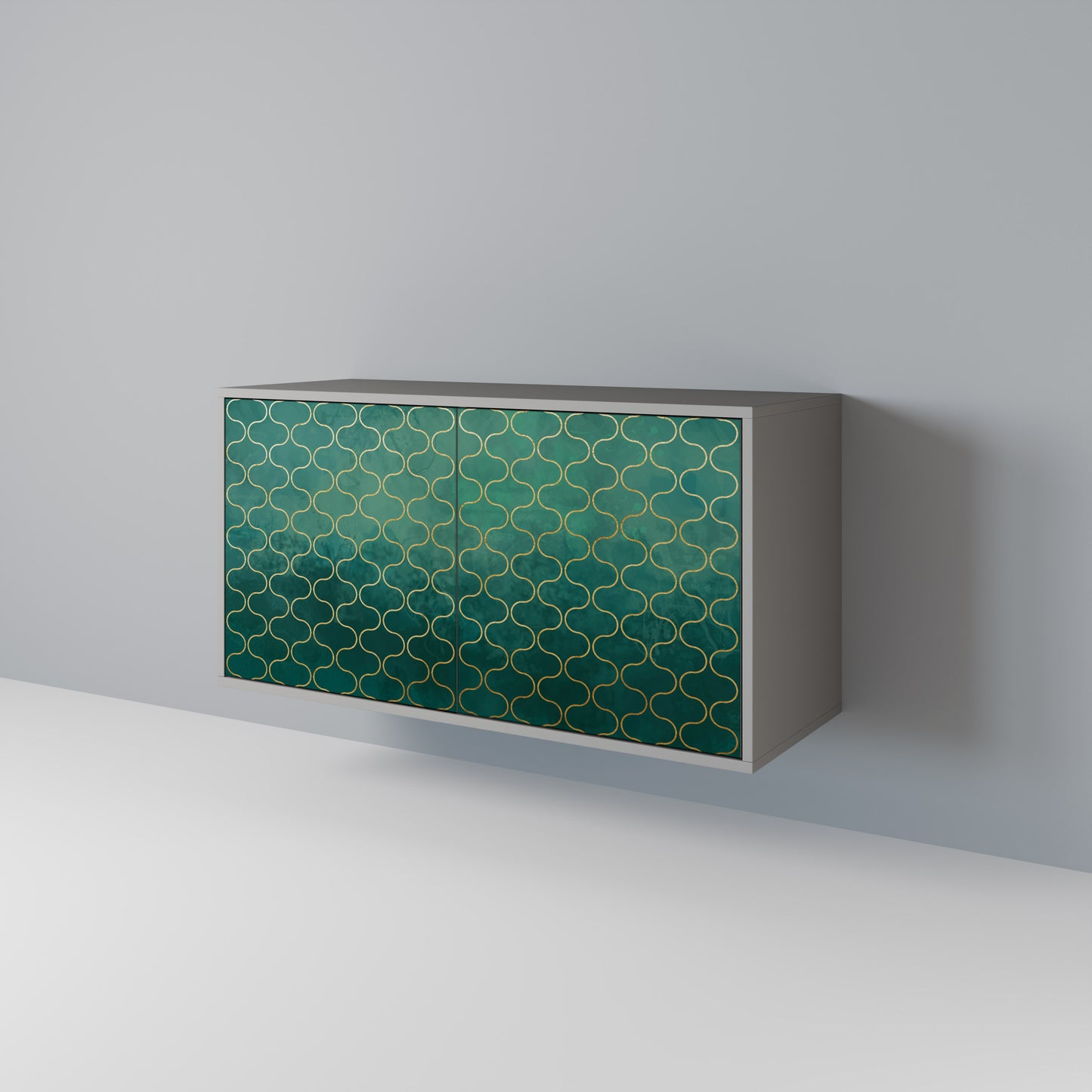 TESSELATED GREENRY 2-dörrars skänk i grå finish