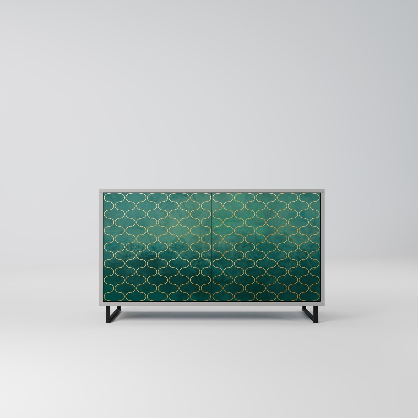 TESSELATED GREENRY 2-dörrars skänk i grå finish