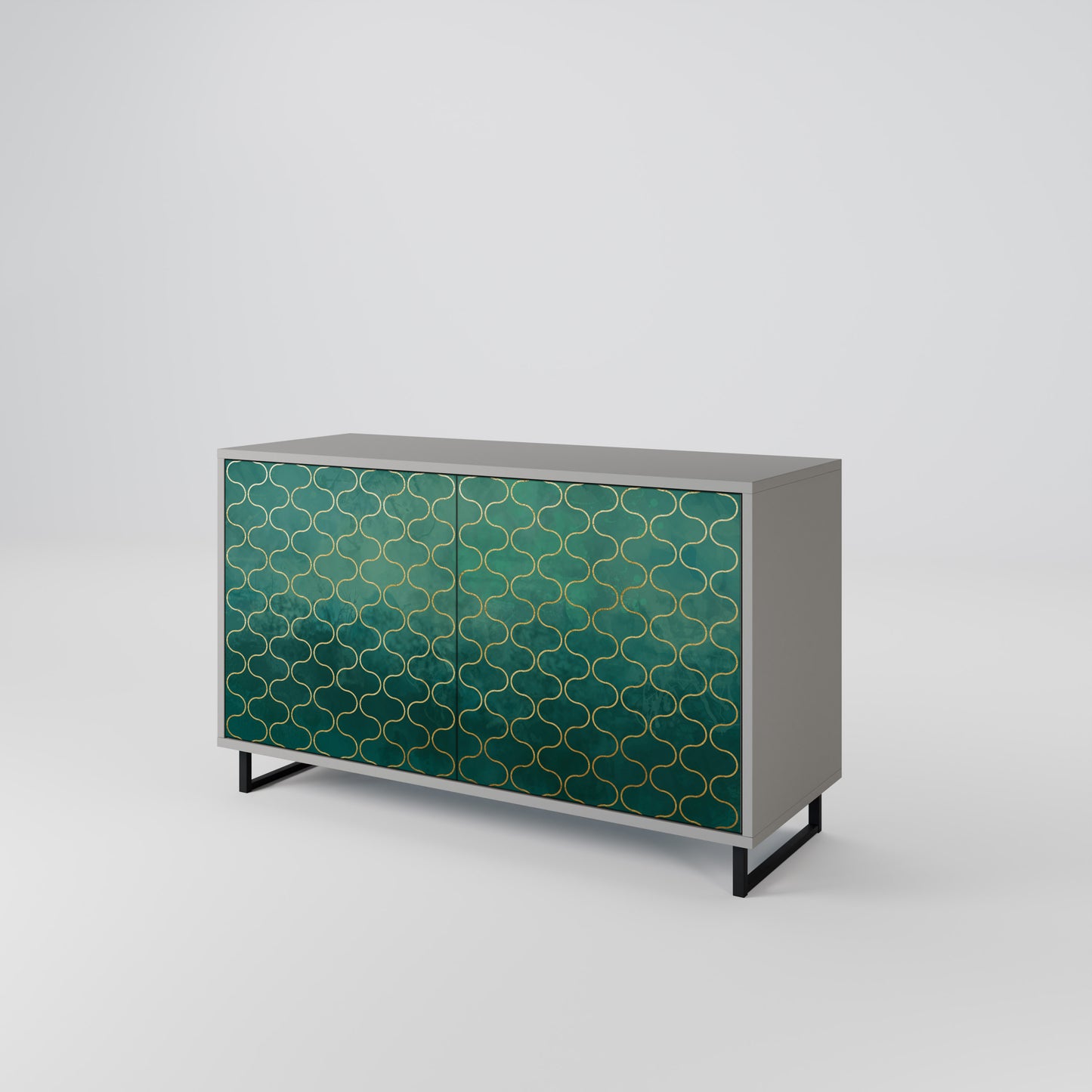 TESSELATED GREENRY 2-dörrars skänk i grå finish