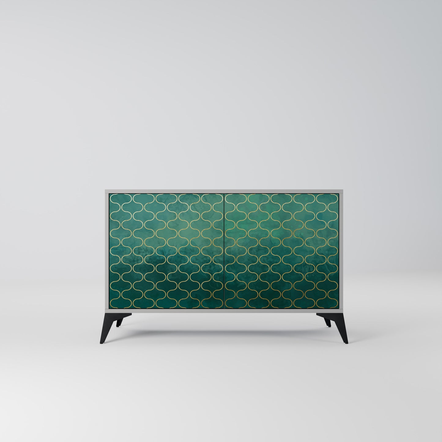 TESSELATED GREENRY 2-dörrars skänk i grå finish