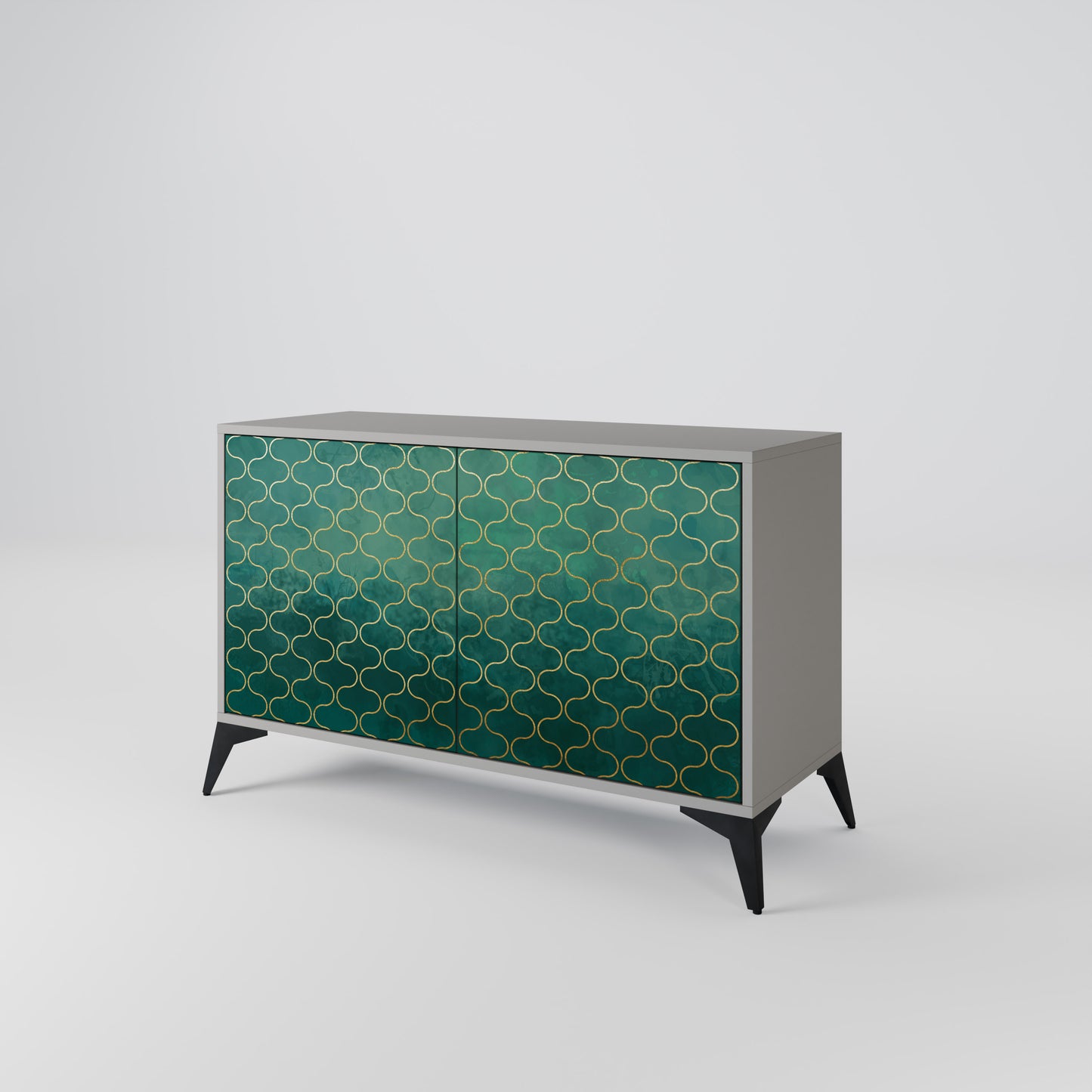TESSELATED GREENRY 2-dörrars skänk i grå finish