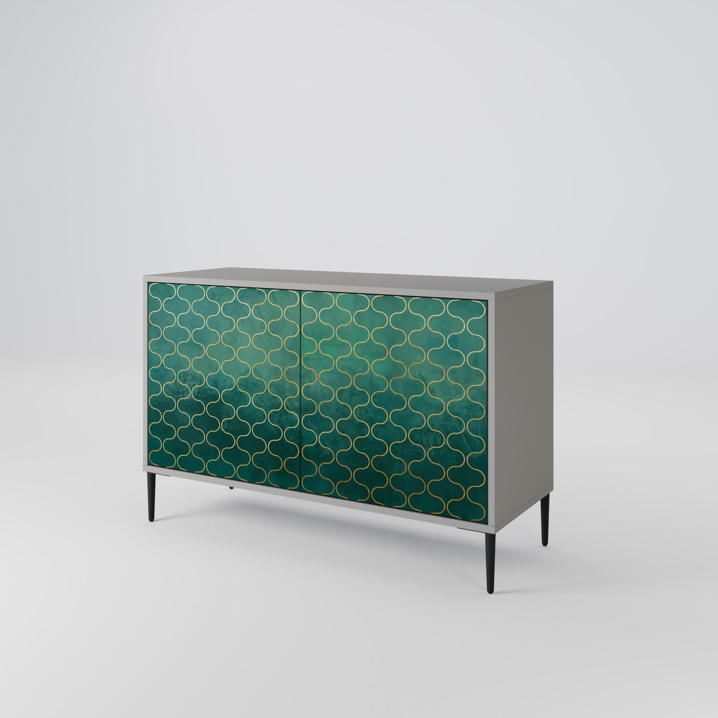 TESSELATED GREENRY 2-dörrars skänk i grå finish