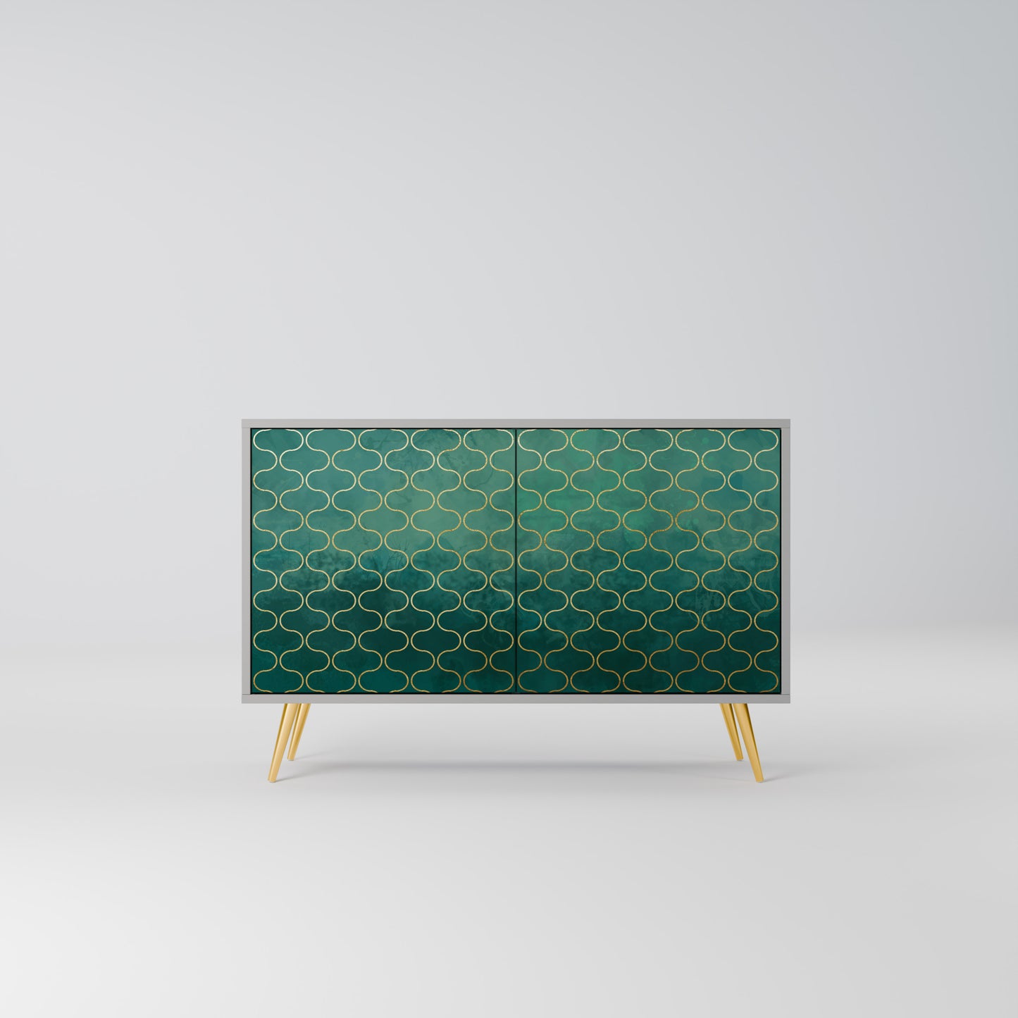 TESSELATED GREENRY 2-dörrars skänk i grå finish