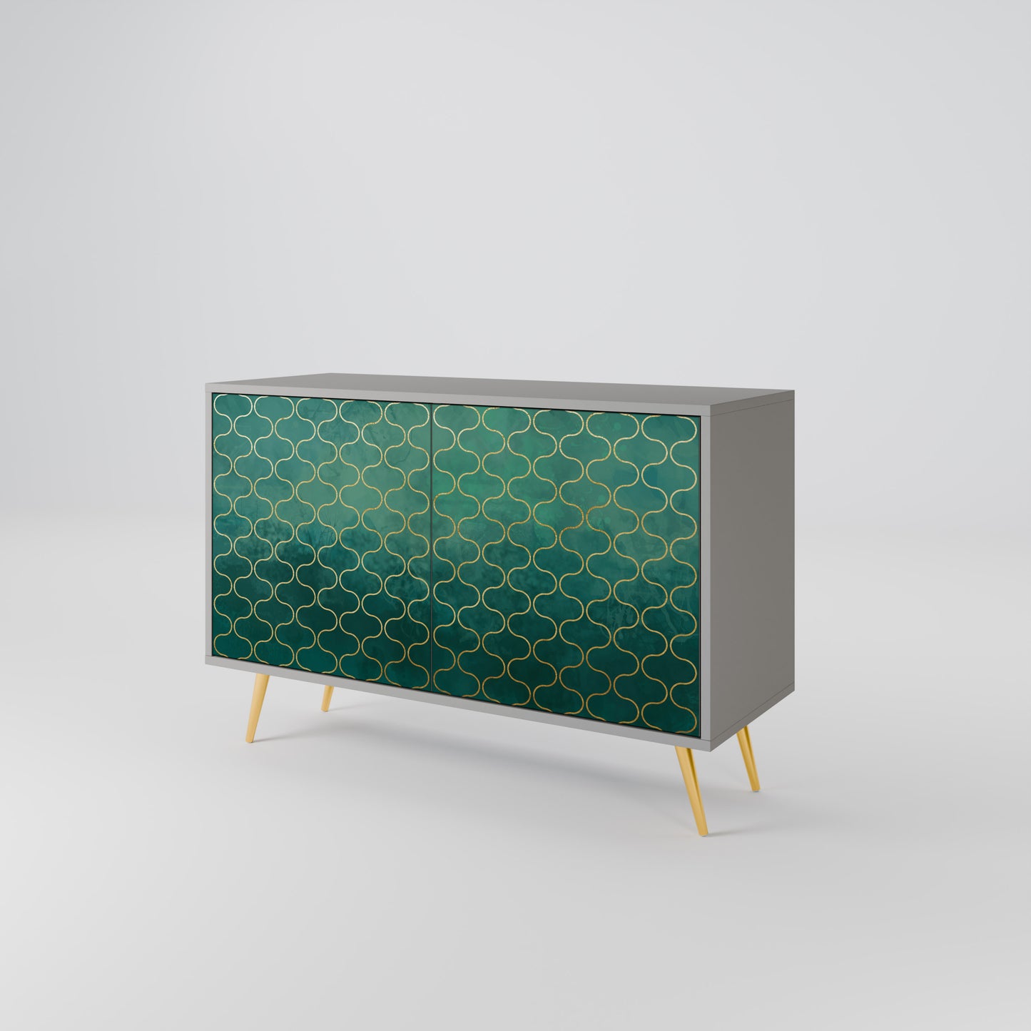 TESSELATED GREENRY 2-dörrars skänk i grå finish