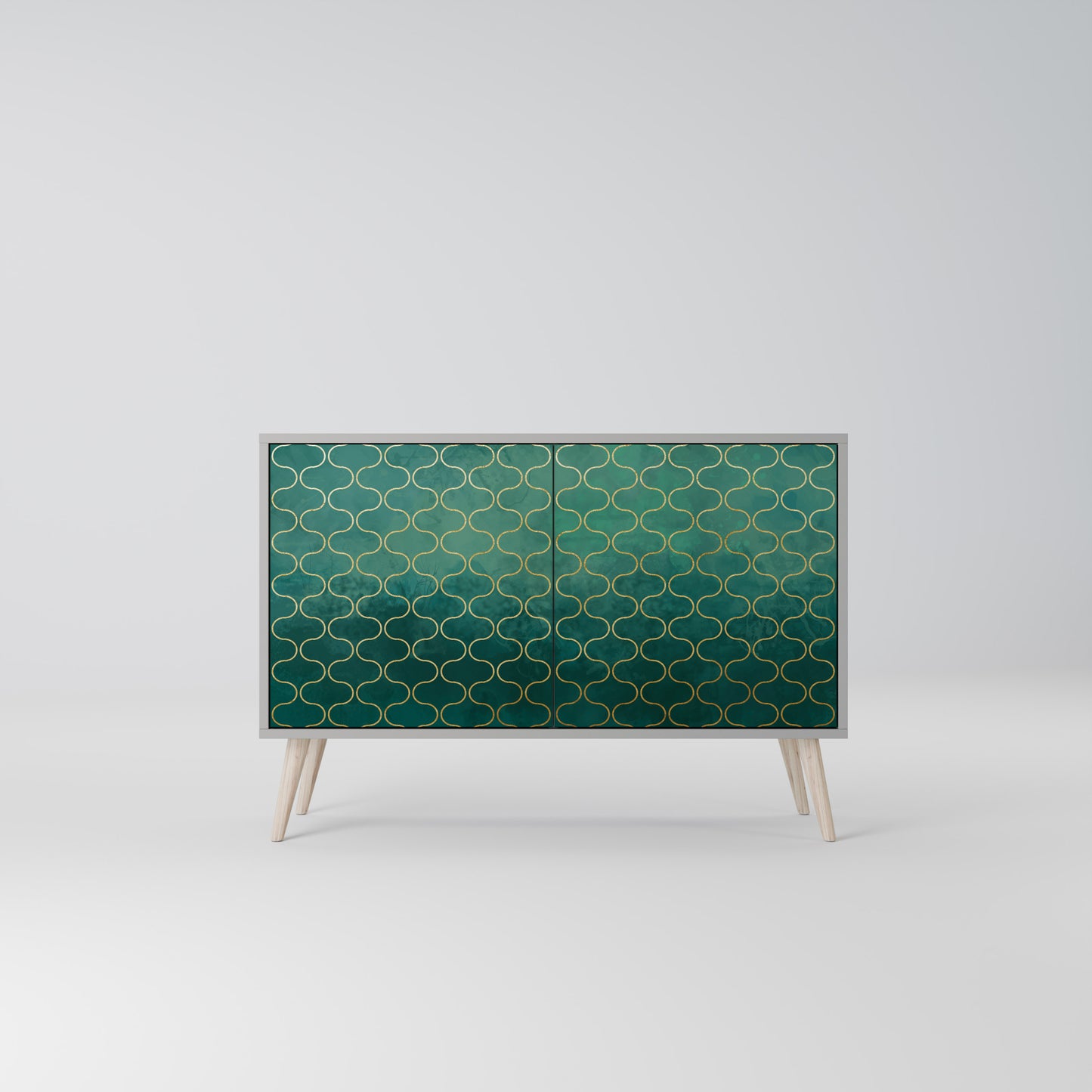 TESSELATED GREENRY 2-dörrars skänk i grå finish