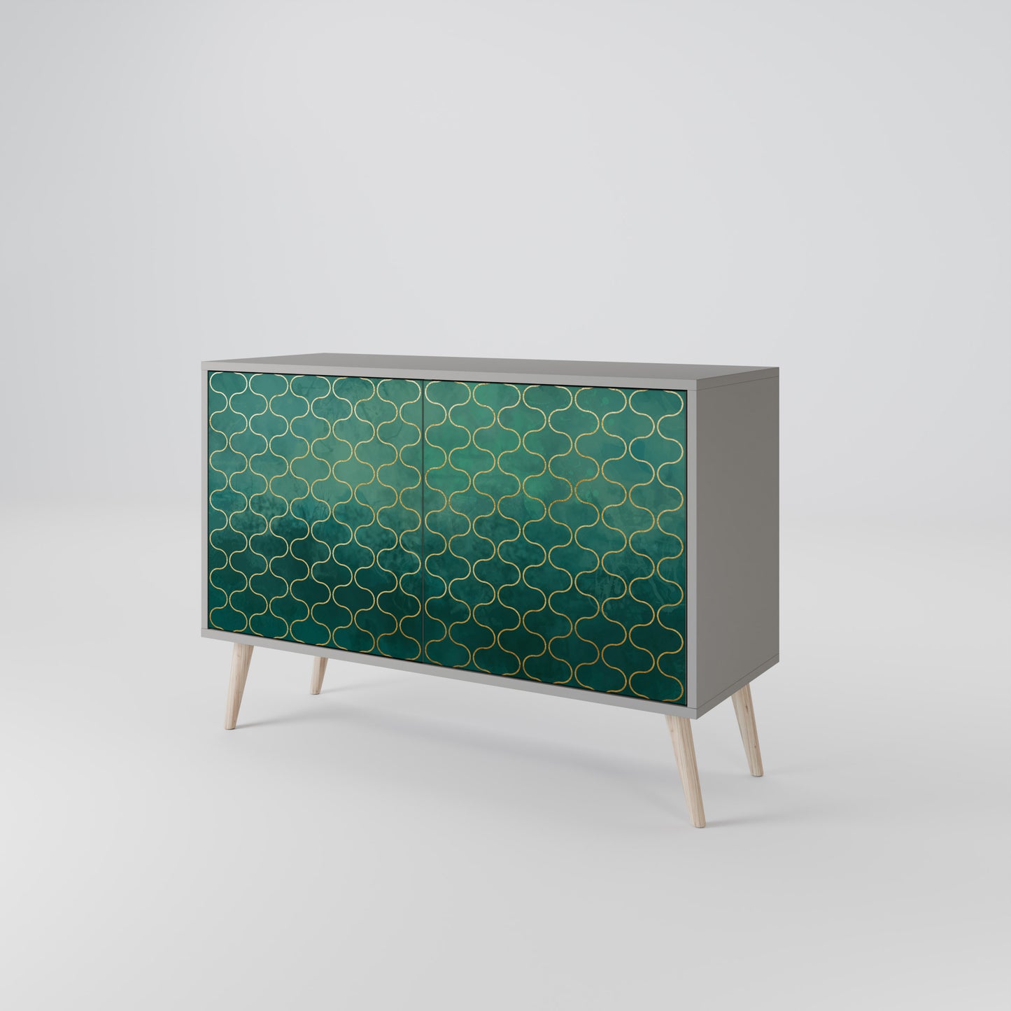 TESSELATED GREENRY 2-dörrars skänk i grå finish