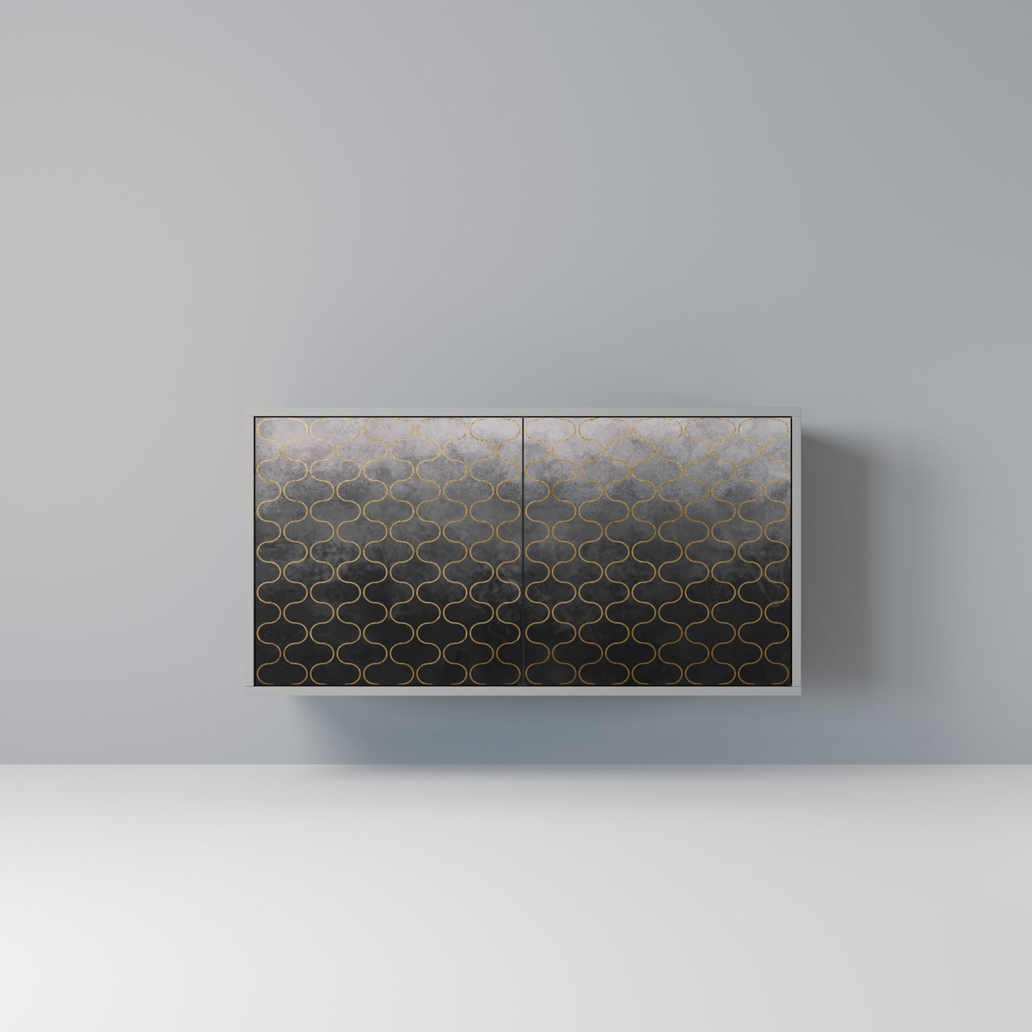 TESSELATED GRAYISH 2-Door Sideboard in Grey Finish