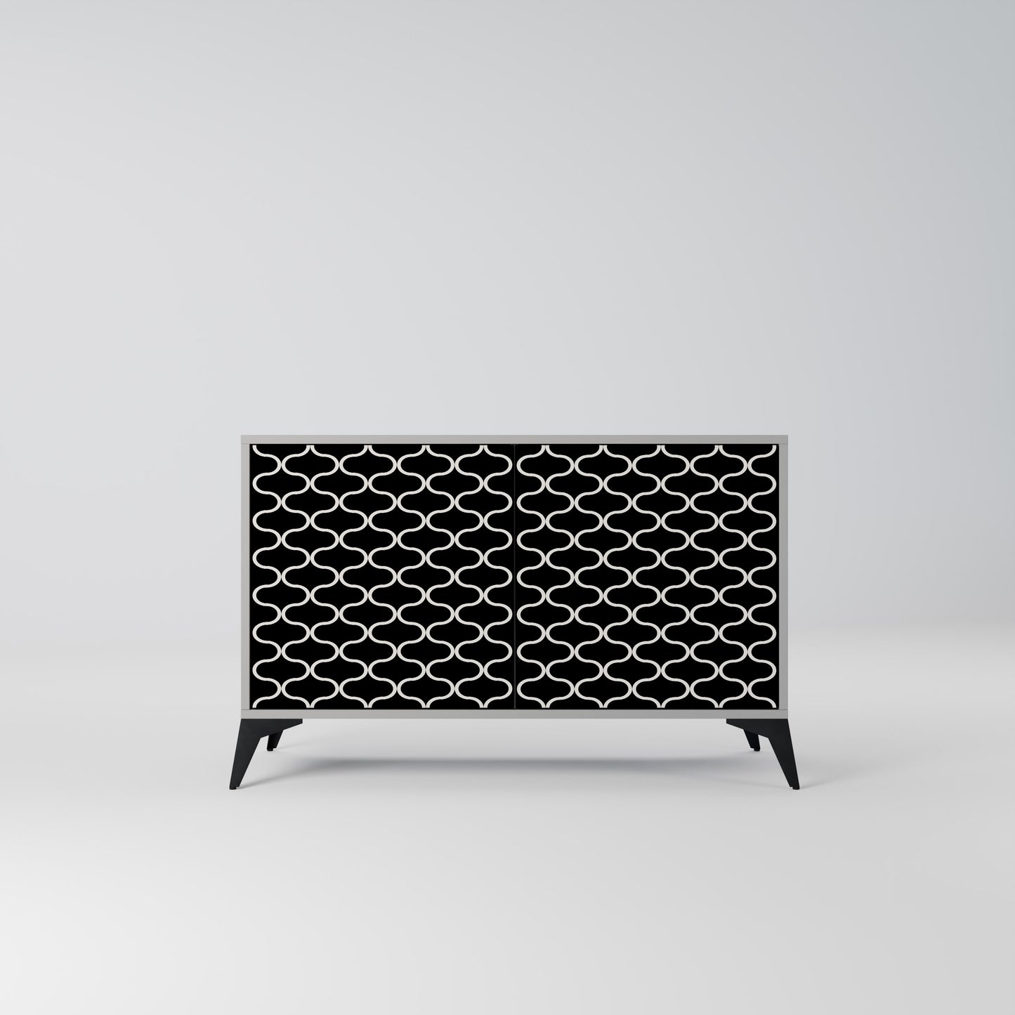 TESSELATED BLACKNESS 2-dörrars skänk i grå finish