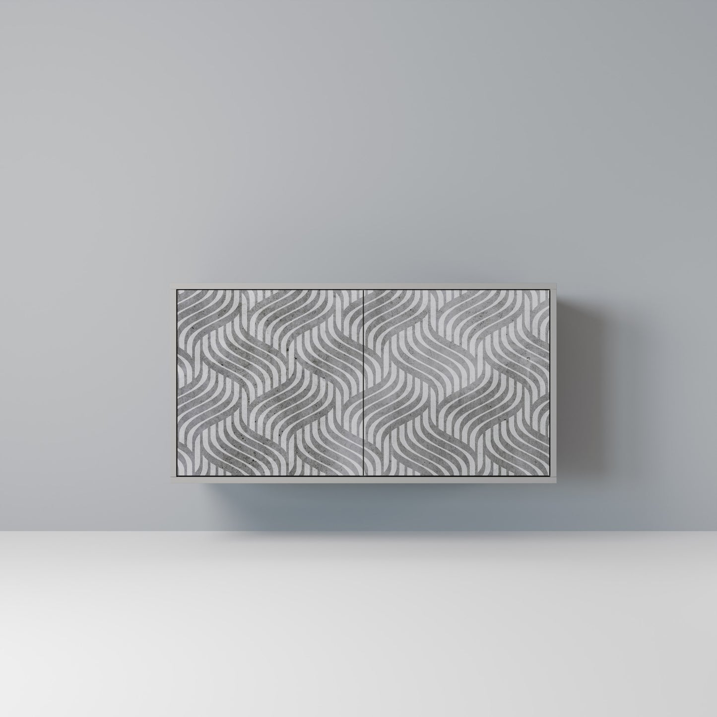 CONCRETE RÖRELSE 2-dörrars skänk i grå finish