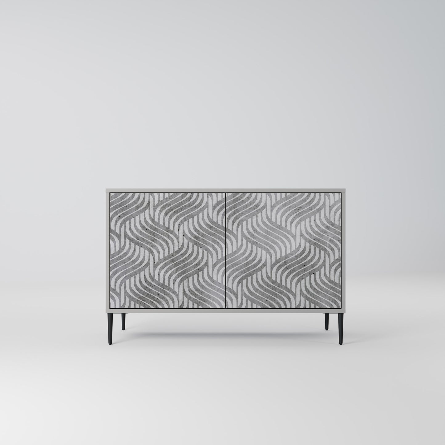 CONCRETE RÖRELSE 2-dörrars skänk i grå finish