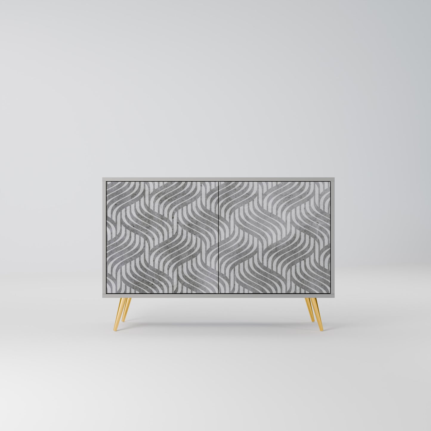 CONCRETE RÖRELSE 2-dörrars skänk i grå finish