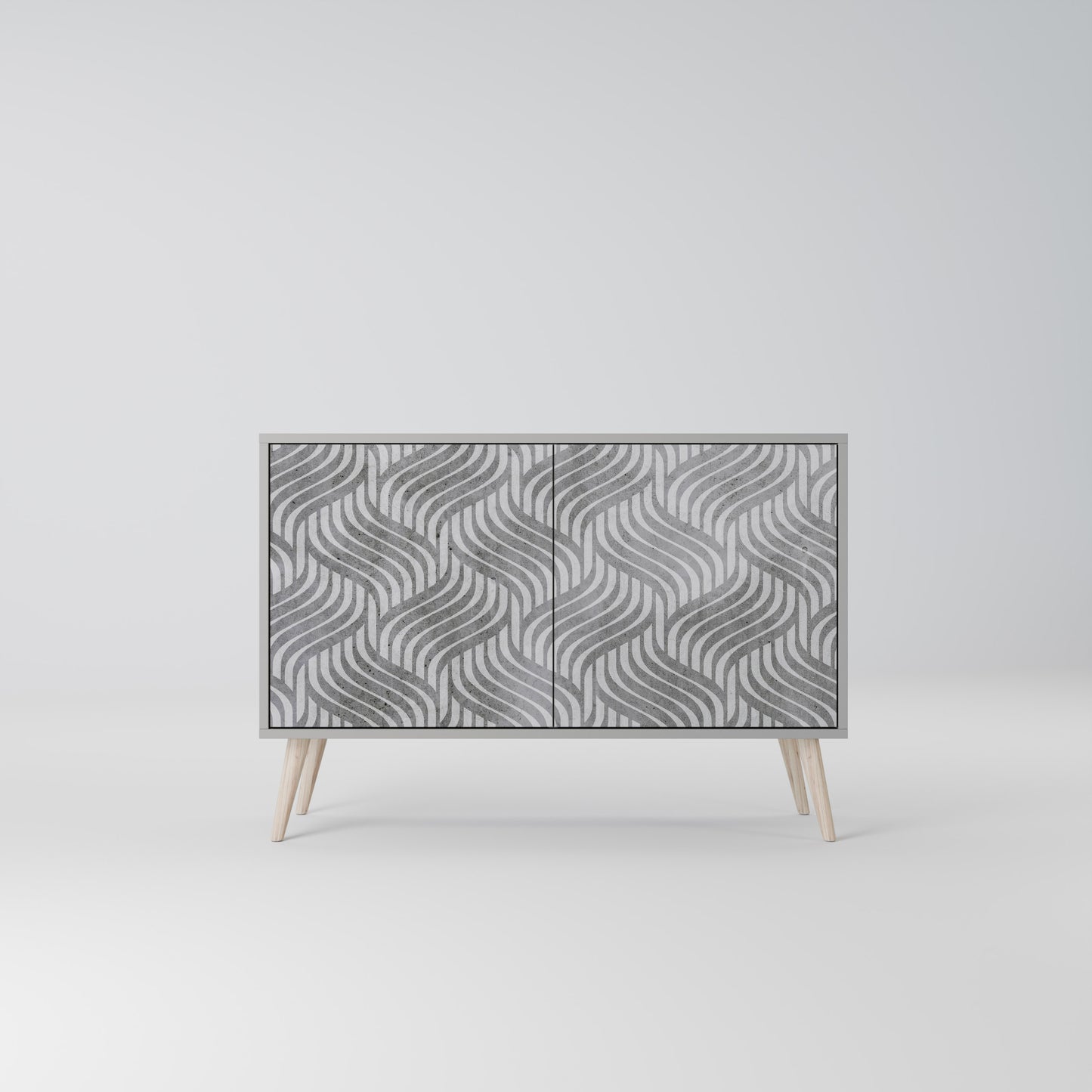 CONCRETE RÖRELSE 2-dörrars skänk i grå finish