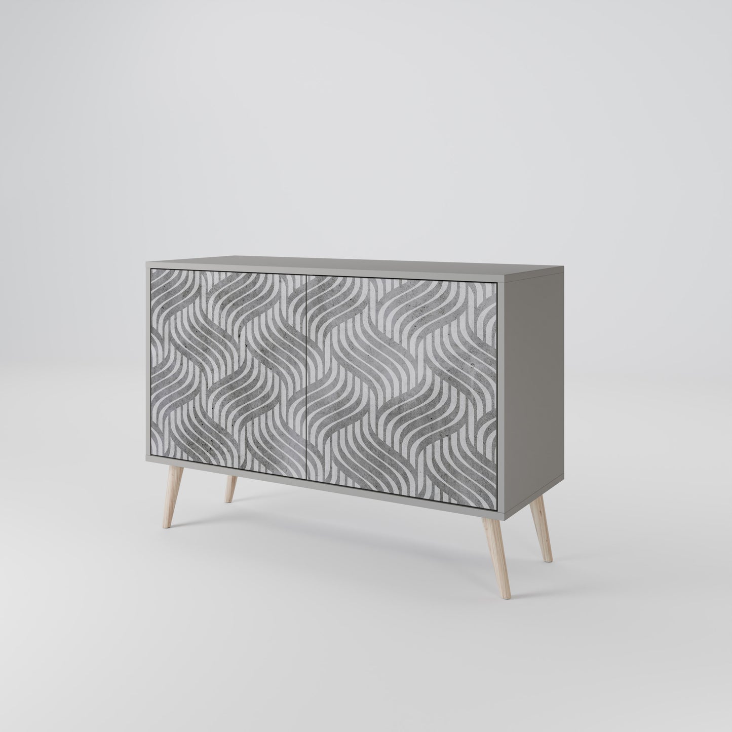 CONCRETE RÖRELSE 2-dörrars skänk i grå finish