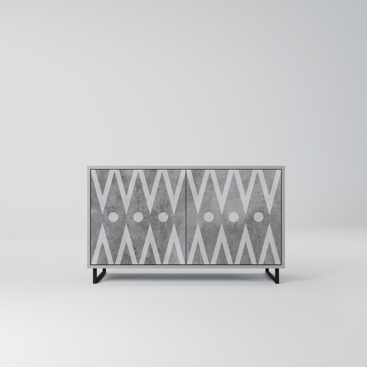 SHARP EDGES 2-Door Sideboard in Grey Finish