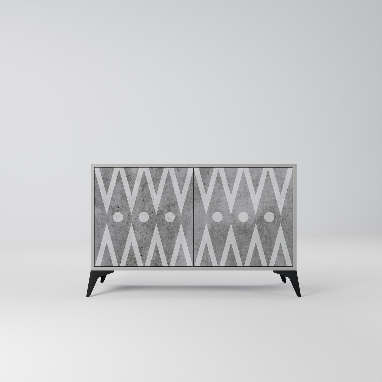 SHARP EDGES 2-Door Sideboard in Grey Finish