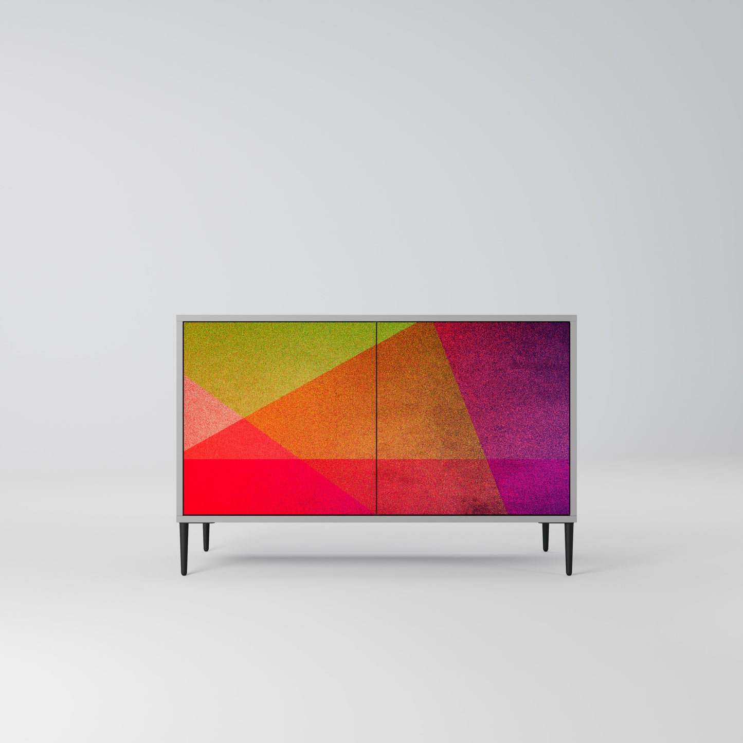 VIVID GEOMETRY 2-Door Sideboard in Grey Finish