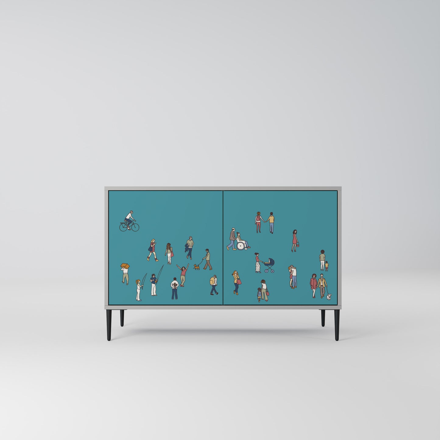 COLLECTIVE STREAM 2-Door Sideboard in Grey Finish
