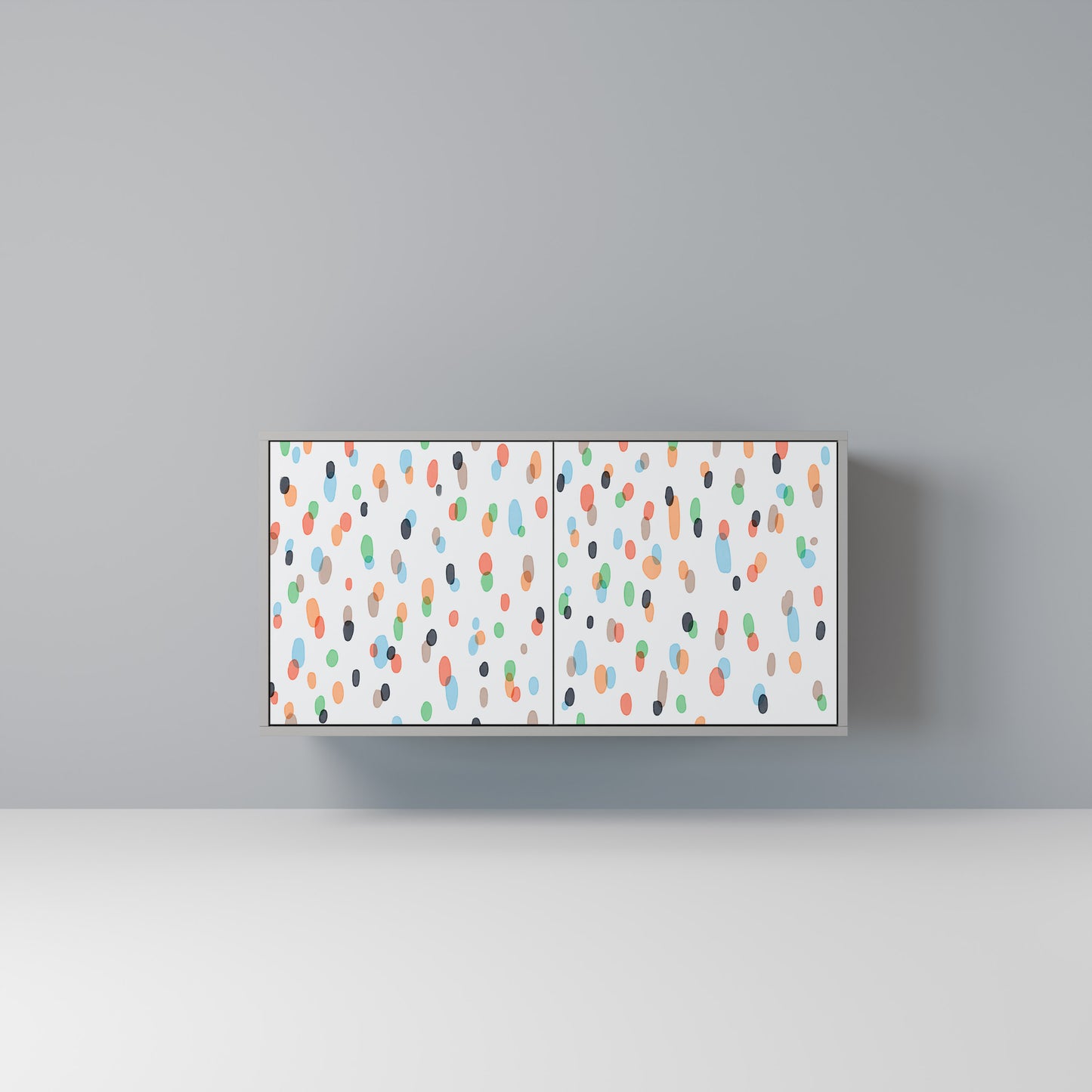 ENERGETIC SPOTS 2-Door Sideboard in Grey Finish