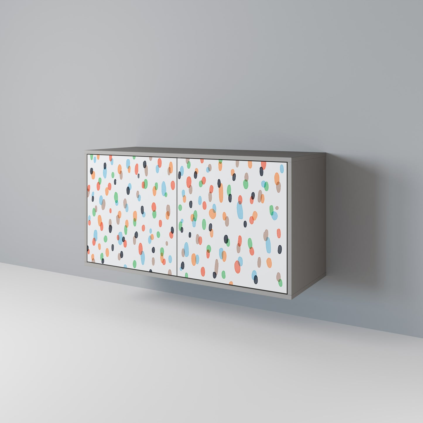 ENERGETIC SPOTS 2-Door Sideboard in Grey Finish