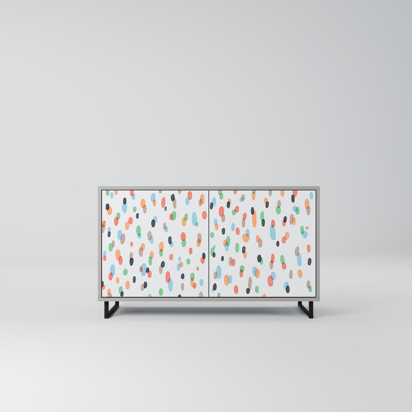 ENERGETIC SPOTS 2-Door Sideboard in Grey Finish